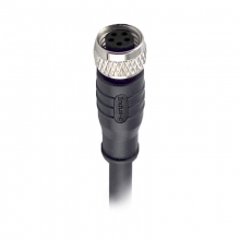  Cable Assembly, B Code - M8 5pins B code female straight molded cable, unshielded, PVC, -10°C~+80°C, 24AWG 0.25mm²